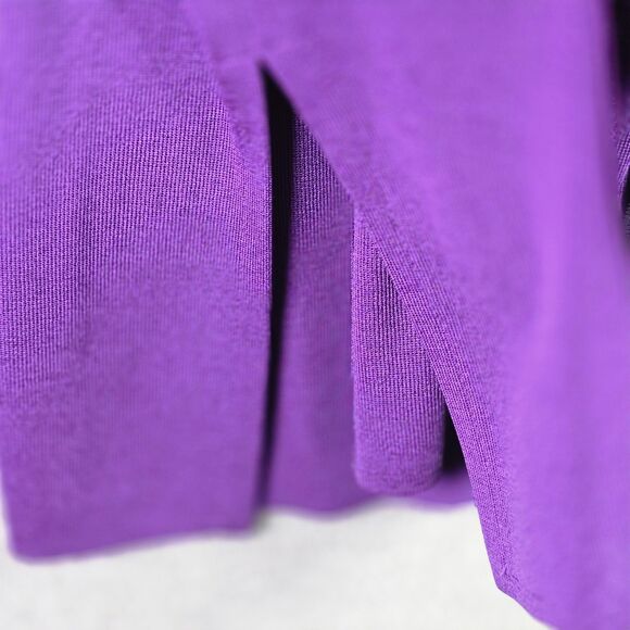 Howard Wolf Escape Cardigan L Purple VTG Open Front Collar Pocket Side Slit Pads - Picture 15 of 15